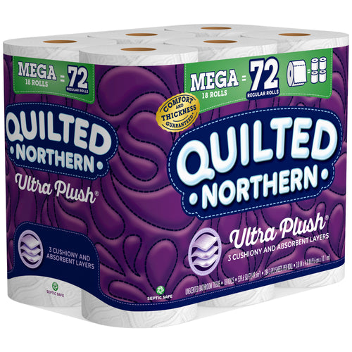 Ultra Plush Toilet Paper, 18 Mega Rolls (= 72 Regular Rolls)